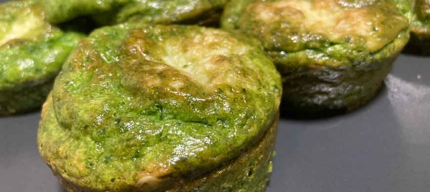 Muffins de espinacas y feta. Dieta Keto. Thermomix