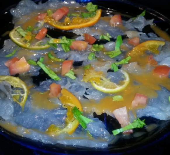 carpaccio de gambon con cítricos